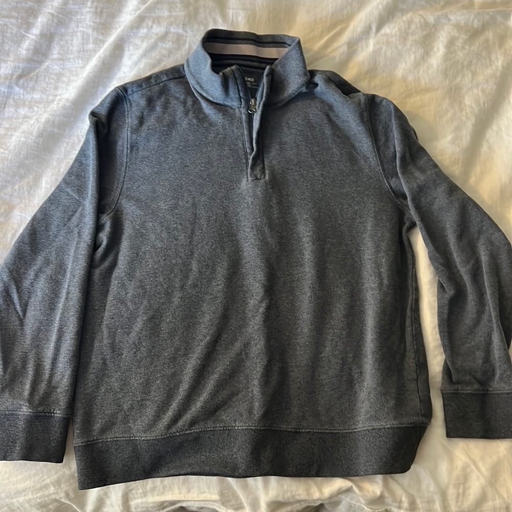 Men’s quarter-zip heather blue sweater